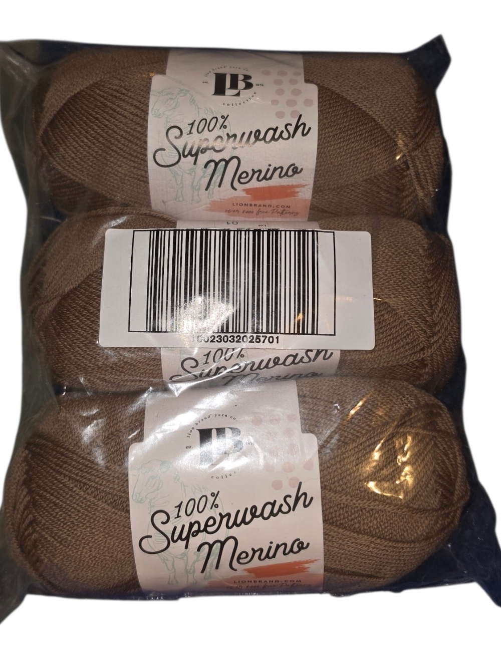 Lion Brand LB Collection Superwash Merino – Macchiato – Lot of 3